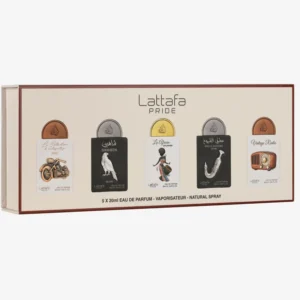 LATTAFA PRIDE PERFUME SET OF 5 X 20ML (La Collection Bike, Shaheen Silver, La African Drummer, Ishq Al Shayukh Silver, Vintage Radio)