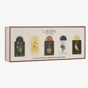 LATTAFA PRIDE PERFUME SET OF 5 X 20ML (Affection, Tharwah Gold, La Collection Watch, Breeze, Shaheen Gold)